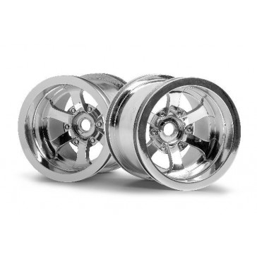 Scorch 6-Spoke Wheel Shiny Chrome (55X50Mm/2Pcs)