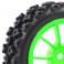 1/10 STREET/RALLY TYRE 10SP GREEN WHEEL