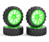 1/10 STREET/RALLY TYRE 10SP GREEN WHEEL