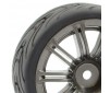 1/10 STREET/TREAD TYRE 20SP GUN METAL WHEEL