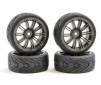 1/10 STREET/TREAD TYRE 20SP GUN METAL WHEEL