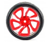 1/10 STREET/TREAD TYRE TRI-5 RED/CHROME WHEEL