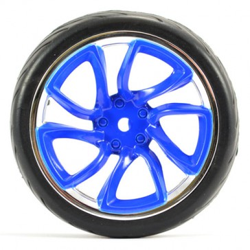 1/10 STREET/TREAD TYRE TRI-5 BLUE/CHROME WHEEL