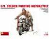 Soldier Pushing Motorcycle 1/35