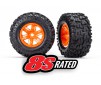 Tires & wheels, assembled, glued (X-Maxx orange wheels, Maxx AT tires