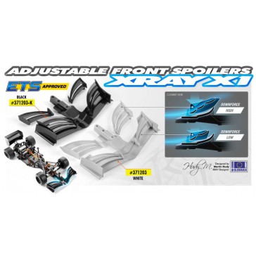 X1 COMPOSITE ADJUSTABLE FRONT WING - WHITE - ETS APPROVED