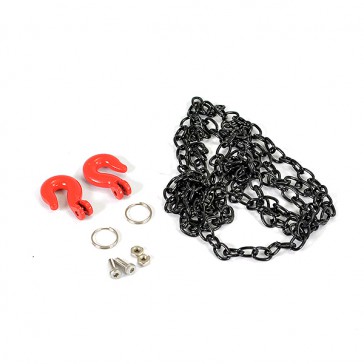 METAL HOOK & BLACK STEEL CHAIN SET 800MM