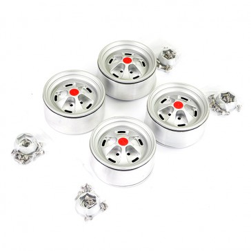 ALUMINUM BEADLOCK STAR 1.9" WHEELS - SILVER (4PC)