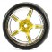 DISC.. 1/10 STREET/TREAD TYRE 5SP GOLD/CHROME WHEEL