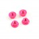 DISC.. M4 PINK SERRATED ALUMINIUM NUTS 4pcs