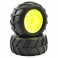 DISC.. COMET MONSTER REAR MOUNTED TYRE & WHEEL YELLOW