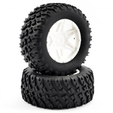 COMET DESERT BUGGY/SC REAR MOUNTED TYRE & WHEEL WHITE