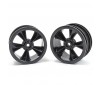 "N2O" GLOSS BLACK RESTO MOD SEDAN WHEELS