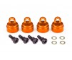 Shock caps, aluminum (orange-anodized) (4) (fits all Ultra Shocks)