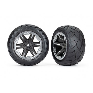 2WD rear Tires & wheels (2.8') (RXT black & chrome+Anaconda tires) (2