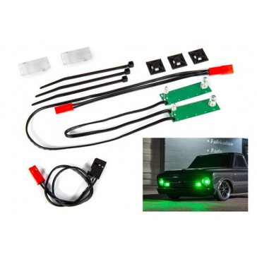 LED light set, front, complete (green)