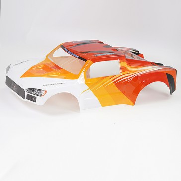 ZORRO BRUSHLESS PAINTED ORANGE/WHITE BODYSHELL