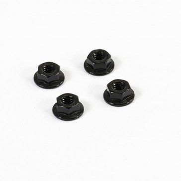 M4 BLACK SERRATED ALUMINIUM LOCKNUTS 4pcs