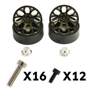 TEXAN/GEO 1/10 8-SPOKE BLACK BEADLOCK WHEEL (PR)