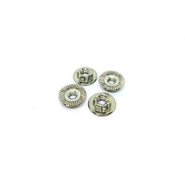 Low Pro M4 Large Fl Serrated Ti Nuts (4)