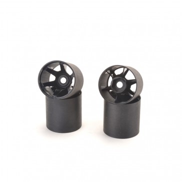 1/12 Hex Rear Rims -  Black - 2 pairs