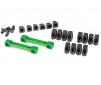 Mounts, suspension arms, aluminum (green-anodized) (front &