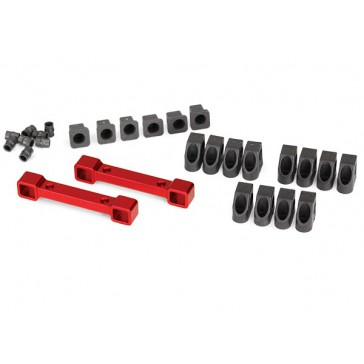 Mounts, suspension arms, aluminum (red-anodized) (front & re