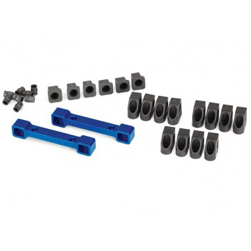 Mounts, suspension arms, aluminum (blue-anodized) (front & r