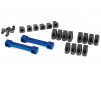 Mounts, suspension arms, aluminum (blue-anodized) (front & r