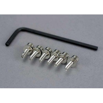 Screws, 3x10mm caphead machine (hex drive) (6)/ lockwashers