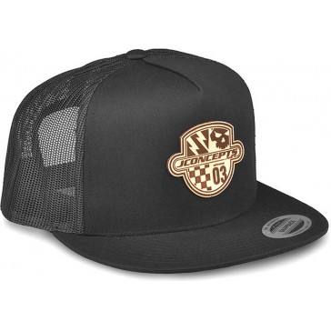 Destination Hat- Flat Bill, Mesh, Snap Back- Black