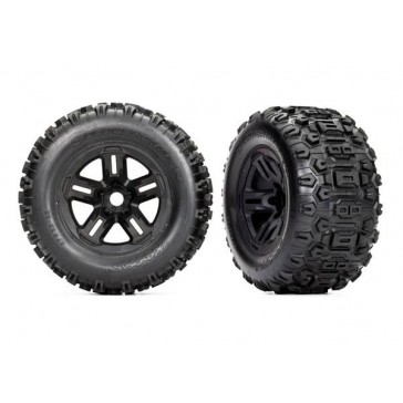 Tires and wheels, assembled, glued (3.8' black wheels, Sledgehammer t