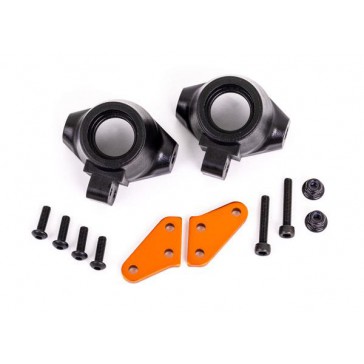 Steering block arms (aluminum, orange-anodized) (2)/ steering blocks,