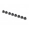 Nuts, 3mm nylon locking, flanged, black (8)