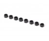 Nuts, 3mm nylon locking, black (8)