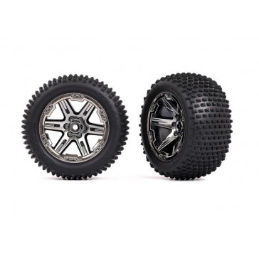 Tires & wheels, assembled, glued (2.8') (RXT black chrome wheels, Ali