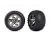 Tires & wheels, assembled, glued (2.8') (RXT black chrome wheels, Ali