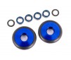 Wheels, wheelie bar, 6061-T6 aluminum (blue-anodized) (2)/ 5x8x2.5mm