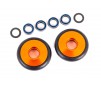 Wheels, wheelie bar, 6061-T6 aluminum (orange-anodized) (2)/ 5x8x2.5m