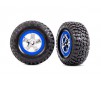 Tires & wheels, assembled, glued (SCT chrome, blue beadlock style whe