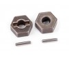 Wheel hubs, hex (steel) (2)/ axle pins (2)