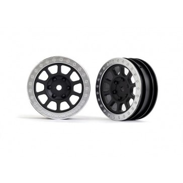 Wheels, 2.2' graphite gray, satin chrome beadlock (2) (Bandit front)