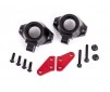 Steering block arms (aluminum, red-anodized) (2)/ steering blocks, le