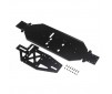 Chassis w/Brace Plate, 4mm, Black: DBXL 2.0