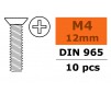 Verzonkenkopschroef - Philips - M4X12 - Gegalvaniseerd staal (10st)