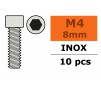 Cilinderschroef - Binnenzeskant - M4X8 - Inox (10st)