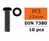 Laagbolkopschroef - Binnenzeskant - M3X12- Staal (10st)