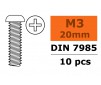 Vis à tête bombée - Philips - M3X20 - Acier galvanisé (10pcs)