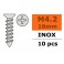 Vis à tôle tête conique - 4,2X16mm - Inox (10pcs)