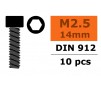 Hex Socket Head Screw - M2,5X14 Steel (10pcs)